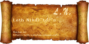 Leth Nikétás névjegykártya